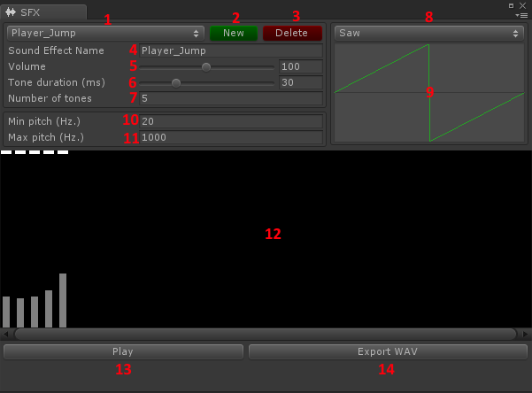 The "Sound Effect Editor" window