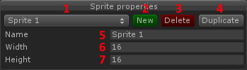 The "Sprite Properties" window